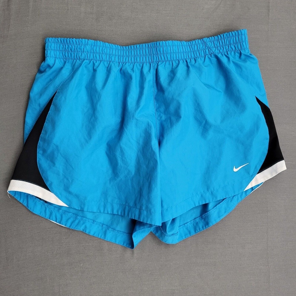 Nike Womens Blue Running Shorts Size M Elastic Waist‎ Mesh Inset RN 56323
